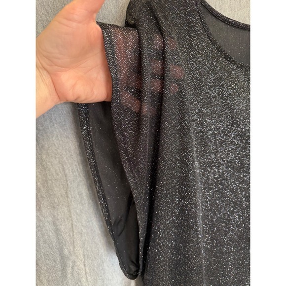 Studio Y Black Silver Glitter Lace Fairy Whimsigoth Rave Disco Y2K Womens Small - Picture 2 of 9